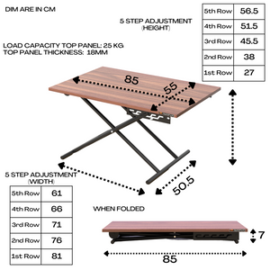 InnoFur Karry Foldable Height Adjustable Coffee/Center Table