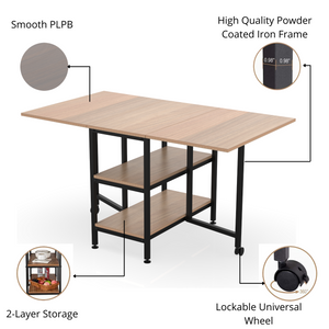 InnoFur Forio Folding Dining Table with Storage