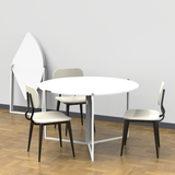 InnoFur Aston Round Folding Dining/ Utility Table