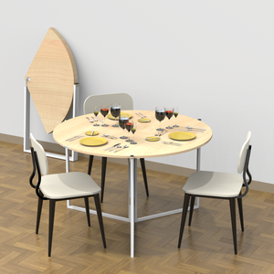 InnoFur Aston Round Folding Dining/ Utility Table